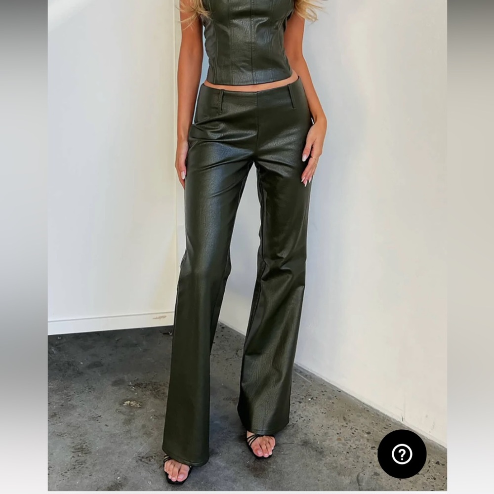 Tiger Mist Olive Leather Pants